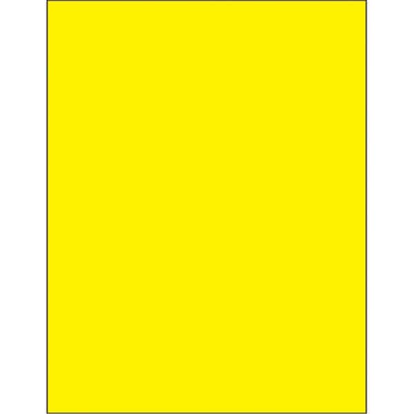 Bondad 8.5 x 11 in. Fluorescent Yellow Removable Rectangle Laser Labels, 100PK BO2833557 - main